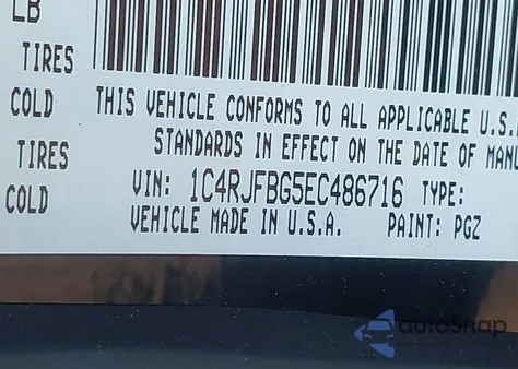 2014 Jeep Grand Cherokee Limited z USA, uszkodzony, nr VIN 1C4RJFBG5EC486716